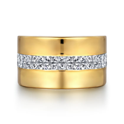 18K Yellow Gold Diamond Cigar Band