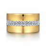 18K Yellow Gold Diamond Cigar Band - 1.35 ct