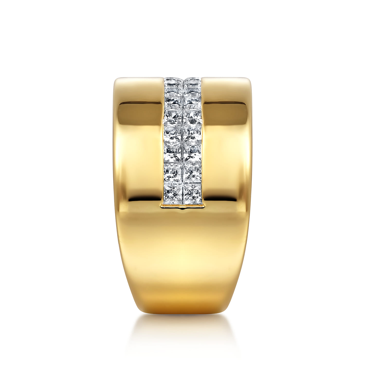 18K Yellow Gold Diamond Cigar Band - 1.35 ct - Shot 4