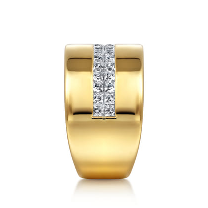 18K Yellow Gold Diamond Cigar Band