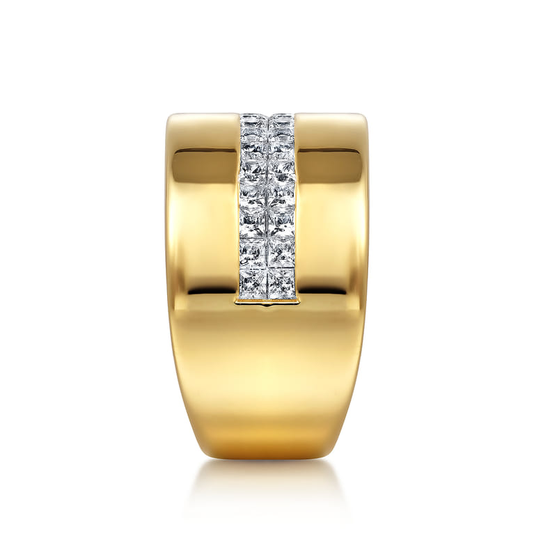 18K Yellow Gold Diamond Cigar Band - 1.35 ct - Shot 4