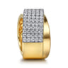 18K Yellow Gold Diamond Criss Cross Ring - 1.71 ct