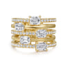 18K Yellow Gold Diamond Easy Stackable Ladies Ring - 2 ct