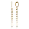 18K Yellow Gold Diamond Huggie Drop Earrings - 2 ct
