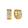18K Yellow Gold Diamond Huggie Earrings - 1.05 ct