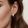 18K Yellow Gold Diamond Huggie Earrings - 1.05 ct