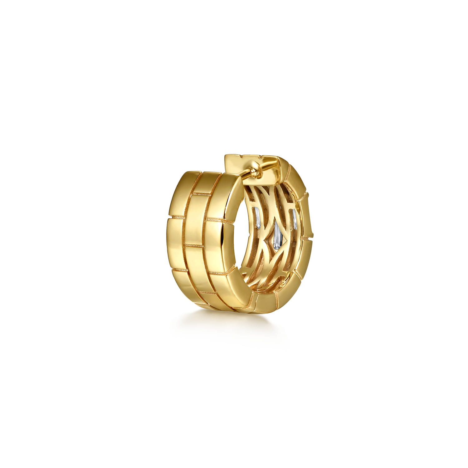 18K Yellow Gold Diamond Huggie Earrings - 1.05 ct - Shot 3