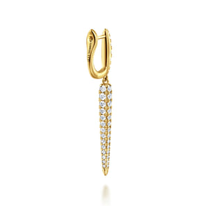 18K Yellow Gold Diamond Pave Drop Earrings