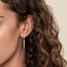 18K Yellow Gold Diamond Pave Drop Earrings - 2 ct