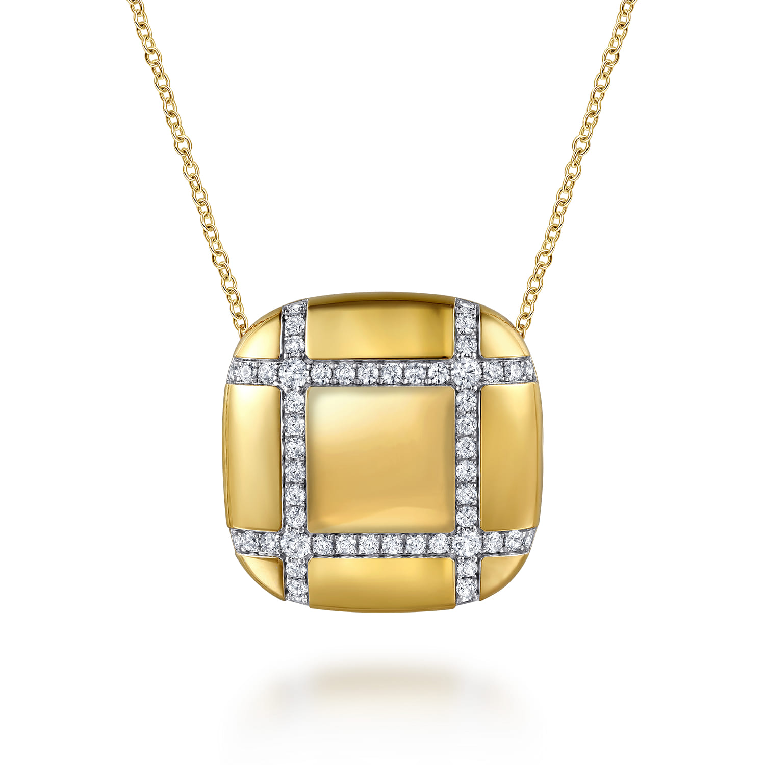 18K Yellow Gold Diamond Pendant Necklace - 1.5 ct - Shot 1