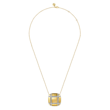 18K Yellow Gold Diamond Pendant Necklace
