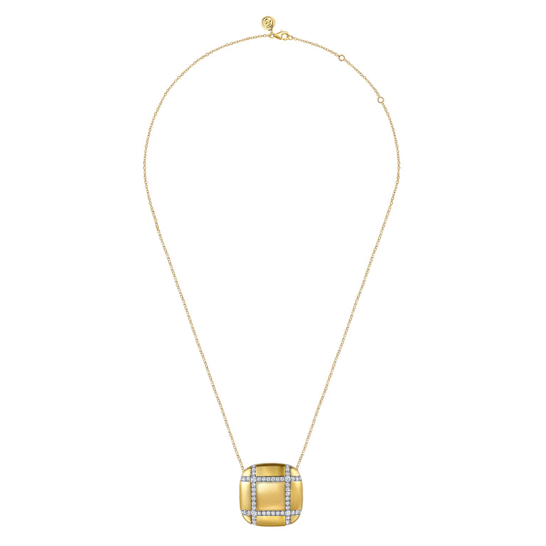 18K Yellow Gold Diamond Pendant Necklace - 1.5 ct - Shot 2