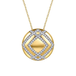 18K Yellow Gold Diamond Pendant Necklace