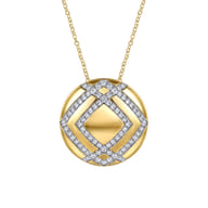 18K Yellow Gold Diamond Pendant Necklace