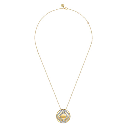 18K Yellow Gold Diamond Pendant Necklace
