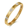 18K Yellow Gold Diamond Station Bangle Bracelet - 1.6 ct