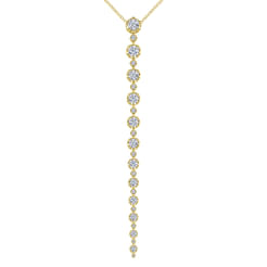 18K Yellow Gold Diamond Station Y Necklace