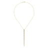 18K Yellow Gold Diamond Station Y Necklace - 2.71 ct