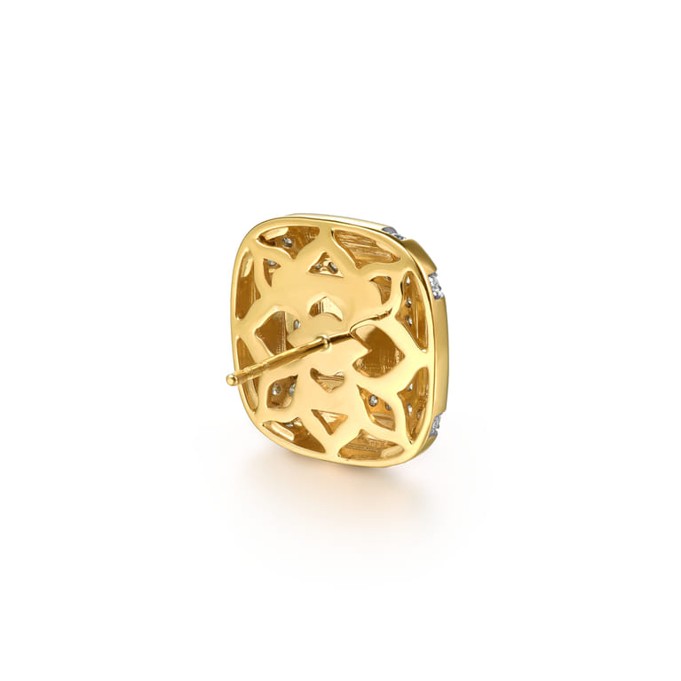 18K Yellow Gold Diamond Stud Earrings - 1.22 ct - Shot 3