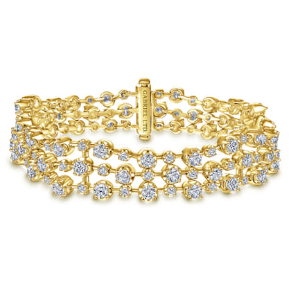 18K Yellow Gold Diamond Tennis Bracelet