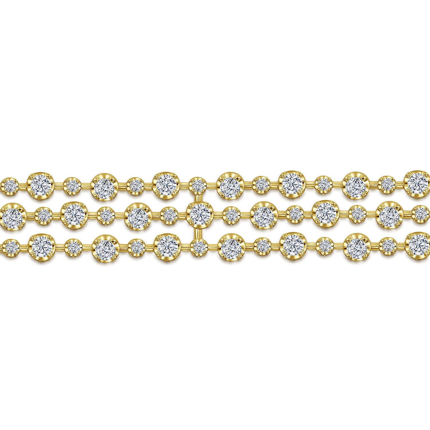 18K Yellow Gold Diamond Tennis Bracelet - 7.17 ct - Shot 2