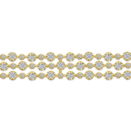 18K Yellow Gold Diamond Tennis Bracelet