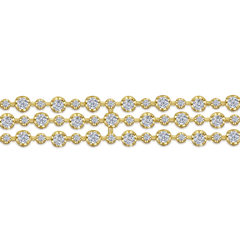 18K Yellow Gold Diamond Tennis Bracelet - 7.17 ct - Shot 2