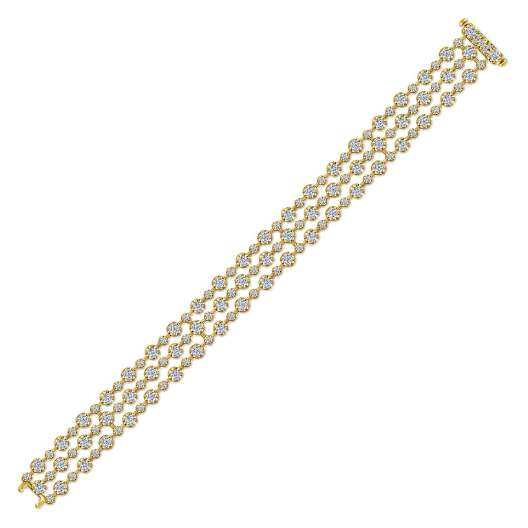 18K Yellow Gold Diamond Tennis Bracelet - 7.17 ct - Shot 3