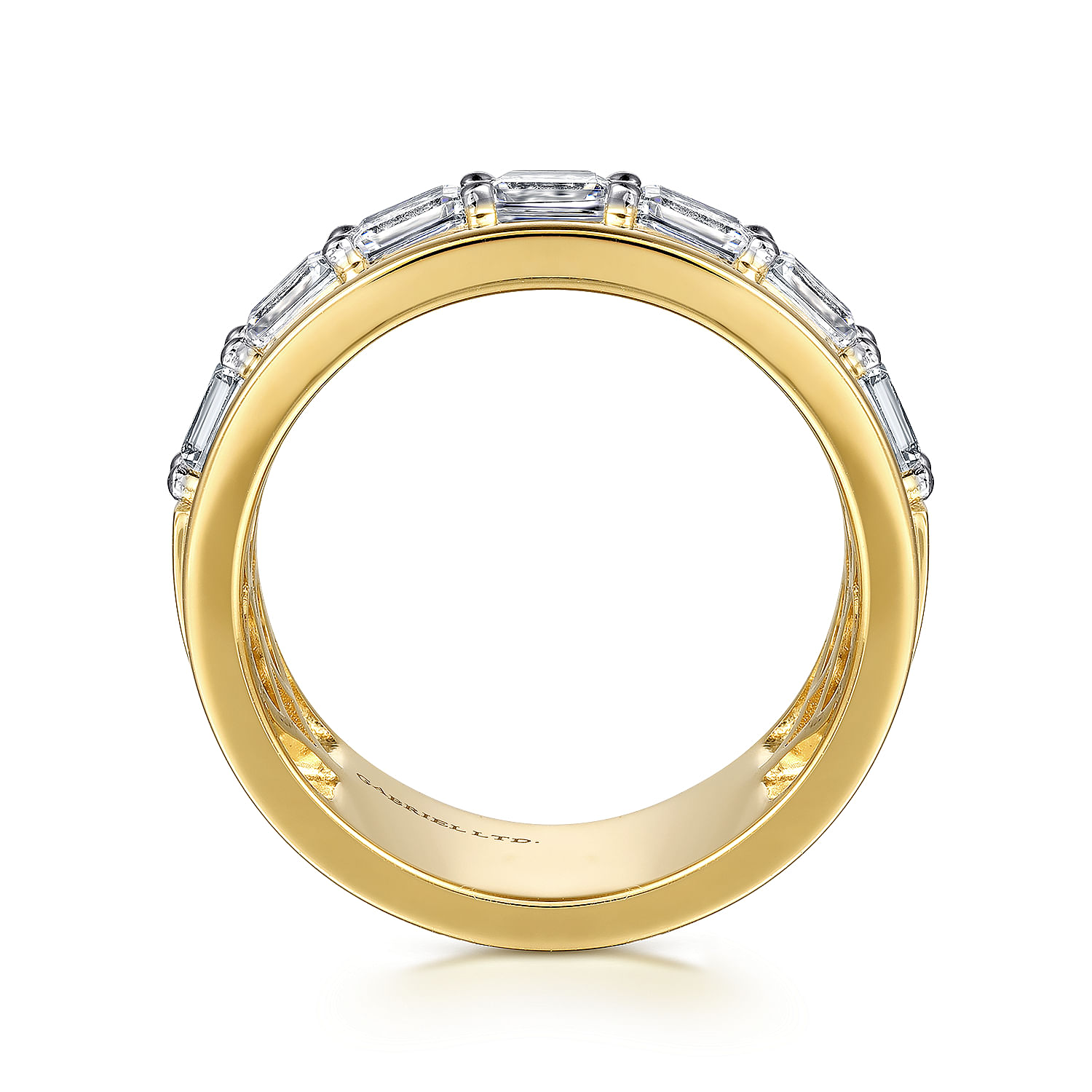 18K Yellow Gold Diamond Wide Band Ring - 1.75 ct - Shot 2