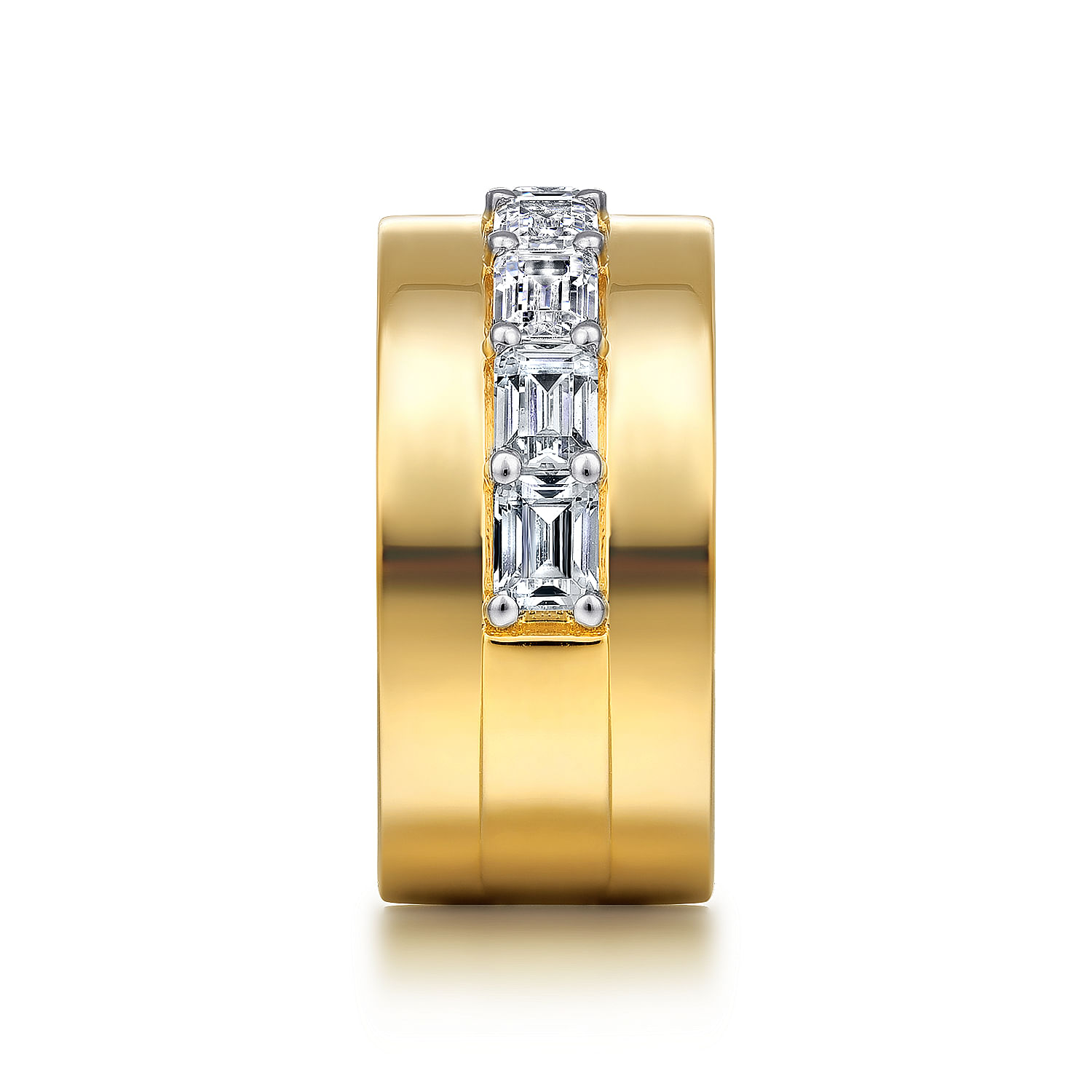 18K Yellow Gold Diamond Wide Band Ring - 1.75 ct - Shot 4