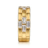 18K Yellow Gold Rectangle Diamond Wide Band Ring - 1.6 ct