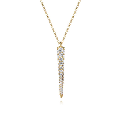 18K Yellow Gold Vertical Diamond Bar Necklace
