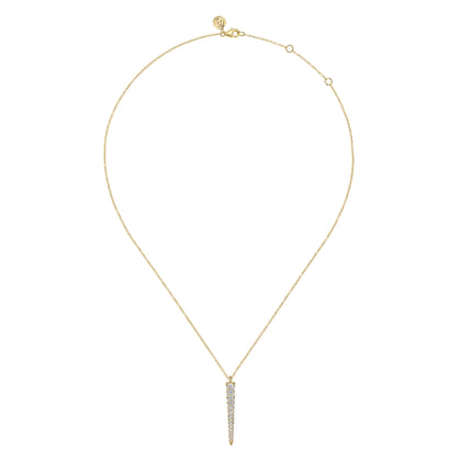 18K Yellow Gold Vertical Diamond Bar Necklace