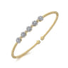 18K Yellow gold diamond bangle in size 6.25