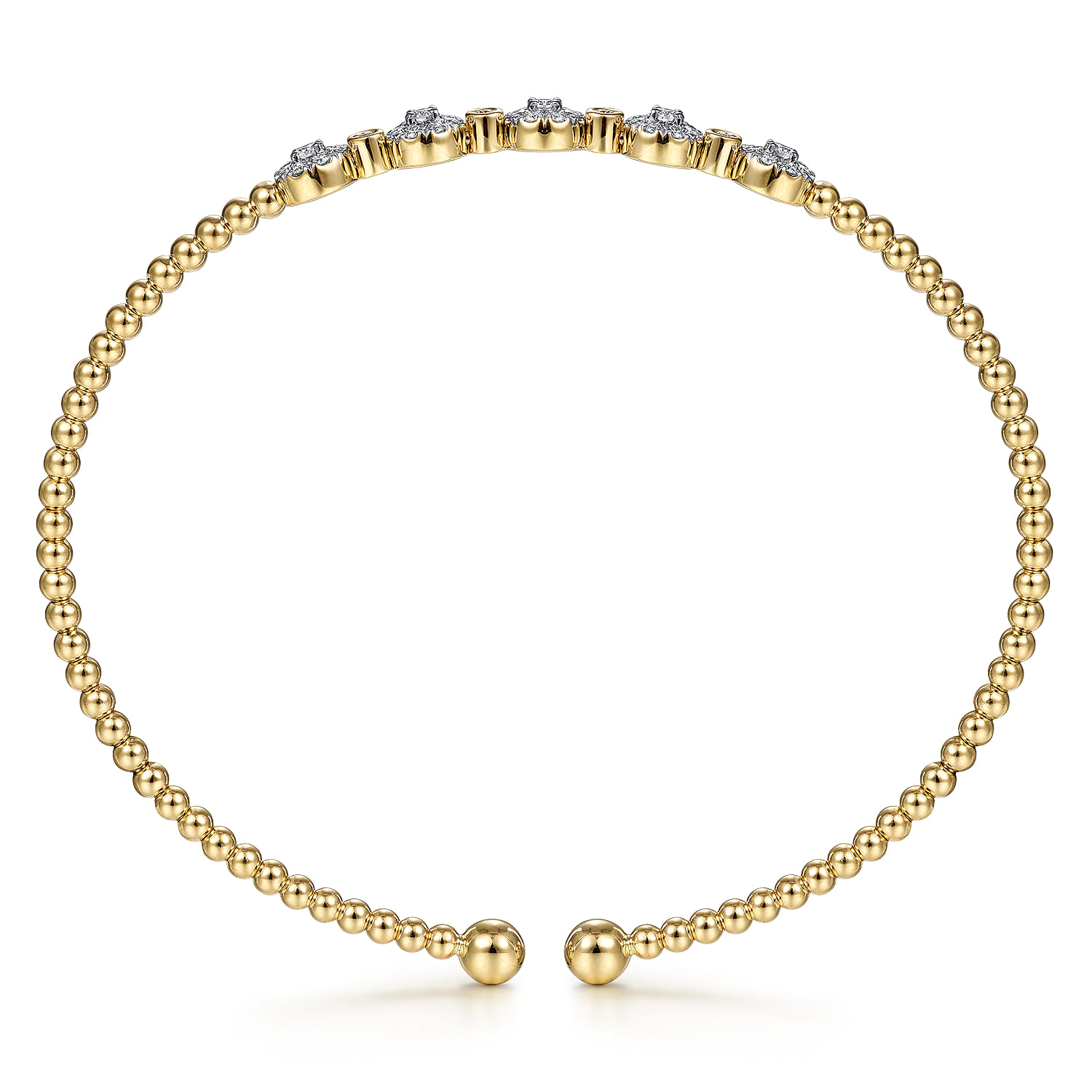 18K Yellow gold diamond bangle in size 6.25 - Shot 3