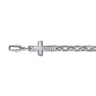 19mm 925 Sterling Silver Men's Mix Faceted Link Chain Bracelet with Cross