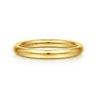 2.4MM 14K Yellow Gold Plain Wedding Band