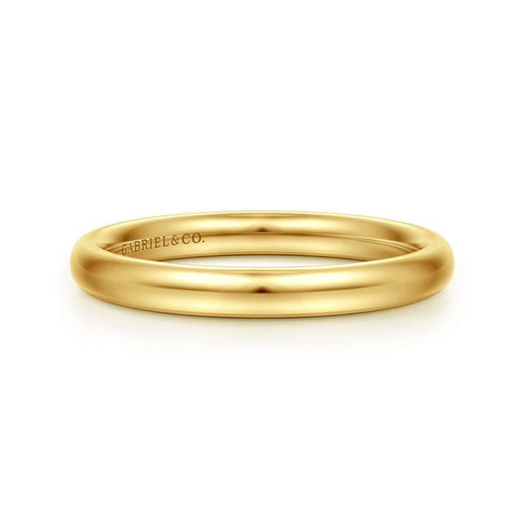 Straight Wedding Ring in 14k Yellow Gold with   at Gabriel & Co. - Shot 1