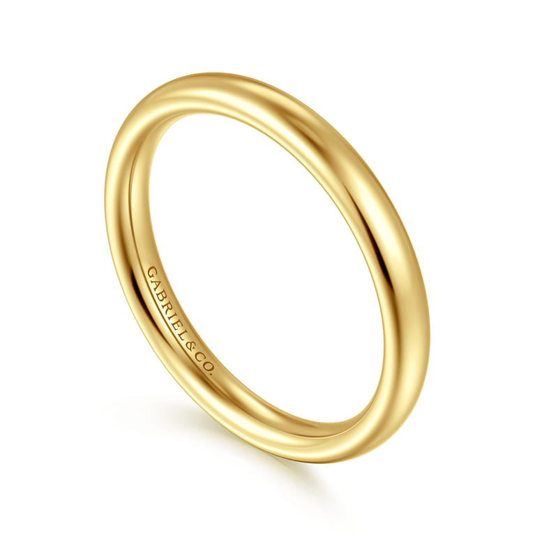 Straight Wedding Ring in 14k Yellow Gold with   at Gabriel & Co. - Shot 3