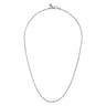 20 Inch 1.9mm 14K White Gold Men's Hollow Wheat Chain Necklace 