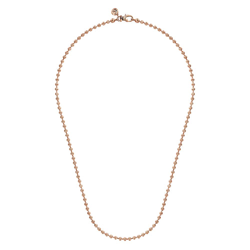 20 Inch 14K Rose Gold 3mm Ball Chain Necklace - Shot 2