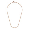 20 Inch 14K Rose Gold 4mm Hollow Ball Chain Necklace