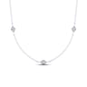 20 Inch 14K White Gold Rhombus Station Necklace with Diamonds - 0.2 ct