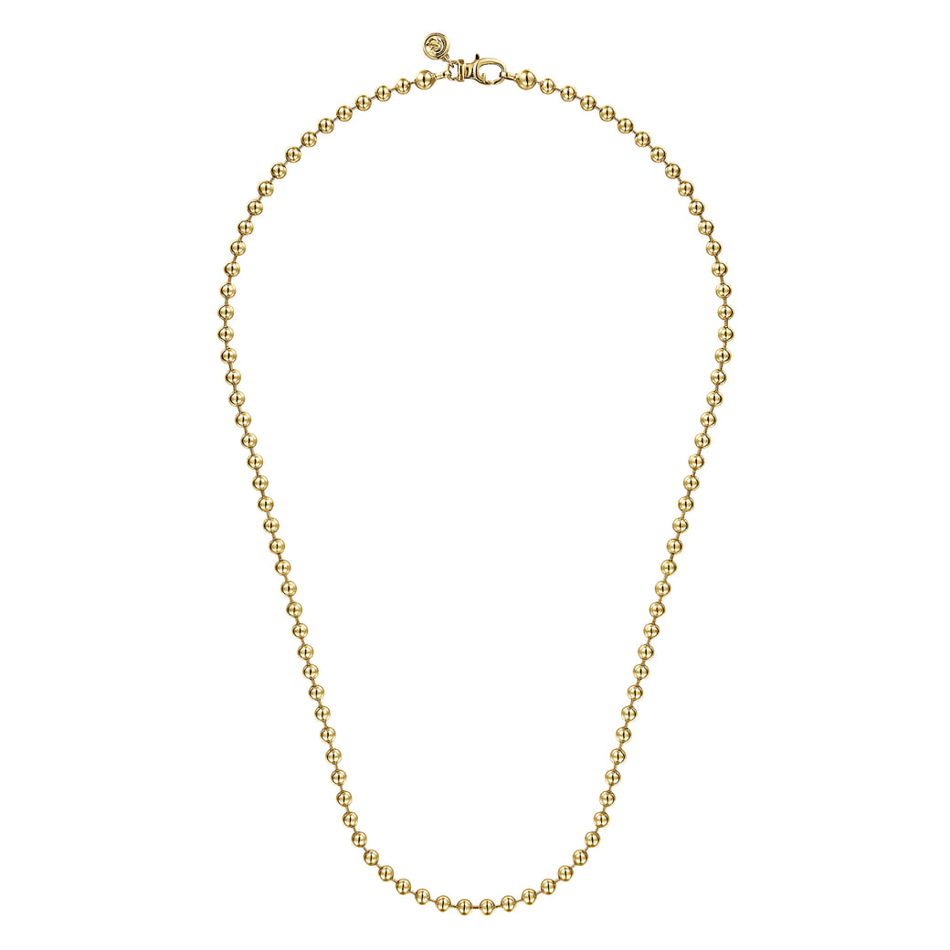 20 Inch 14K Yellow Gold 4mm Hollow Ball Chain Necklace $2900
