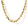 20 Inch 14K Yellow Gold Hollow Men's Wheat Chain Necklace