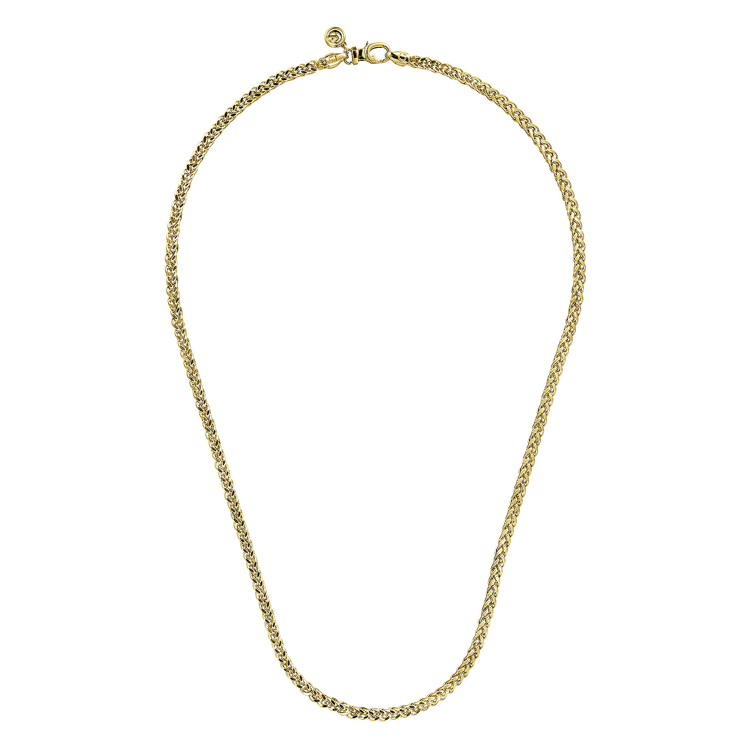 20 Inch 14K Yellow Gold Hollow Men's Wheat Chain Necklace - Shot 2