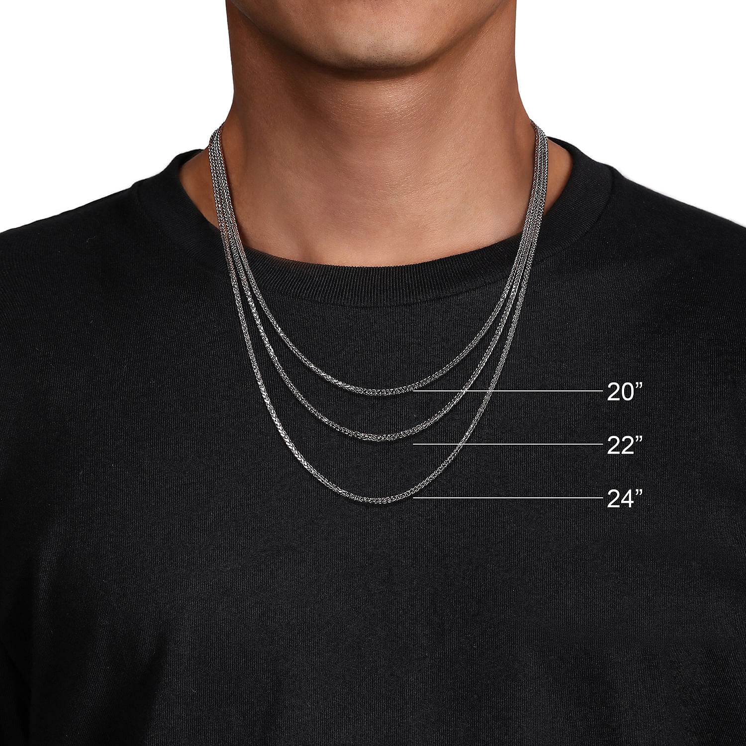 20 Inch 14K Yellow Gold Hollow Men's Wheat Chain Necklace - Shot 4