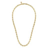 20 Inch 14K Yellow Gold Solid Faceted Men's Link Chain Necklace