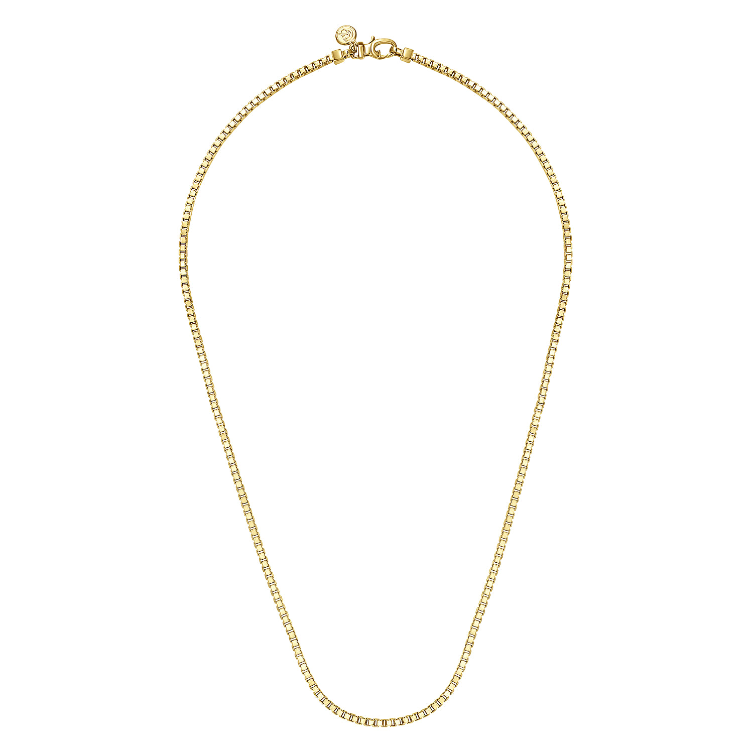 20 Inch 2.5mm 14K Yellow Gold Men's Solid Box Chain Necklace - Shot 2