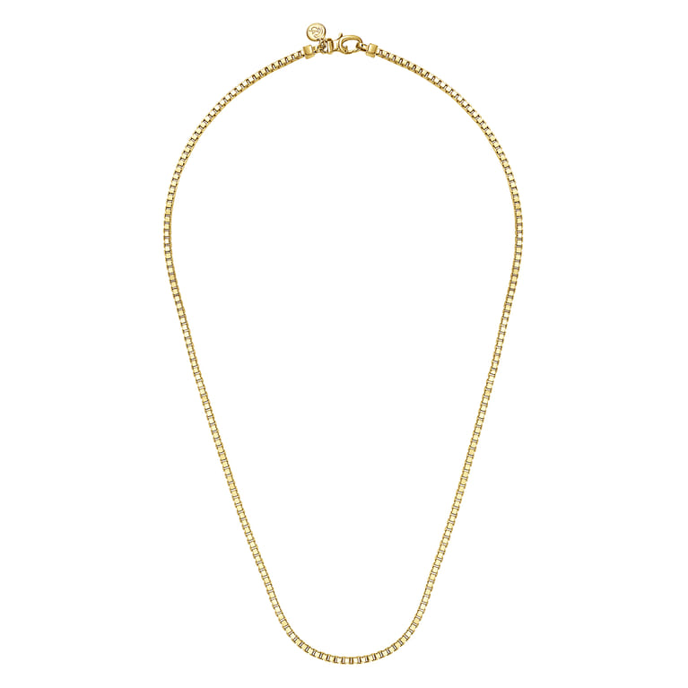 20 Inch 2.5mm 14K Yellow Gold Men's Solid Box Chain Necklace - Shot 2